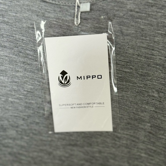 Mippo, Back Cross Wrap Gray Women's Tank Top, Size M - Picture 2 of 7